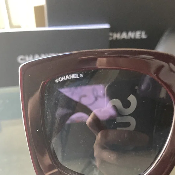 New Authentic Chanel CH5435 Burgundy sunglasses. Comes with box,cloth,case,book